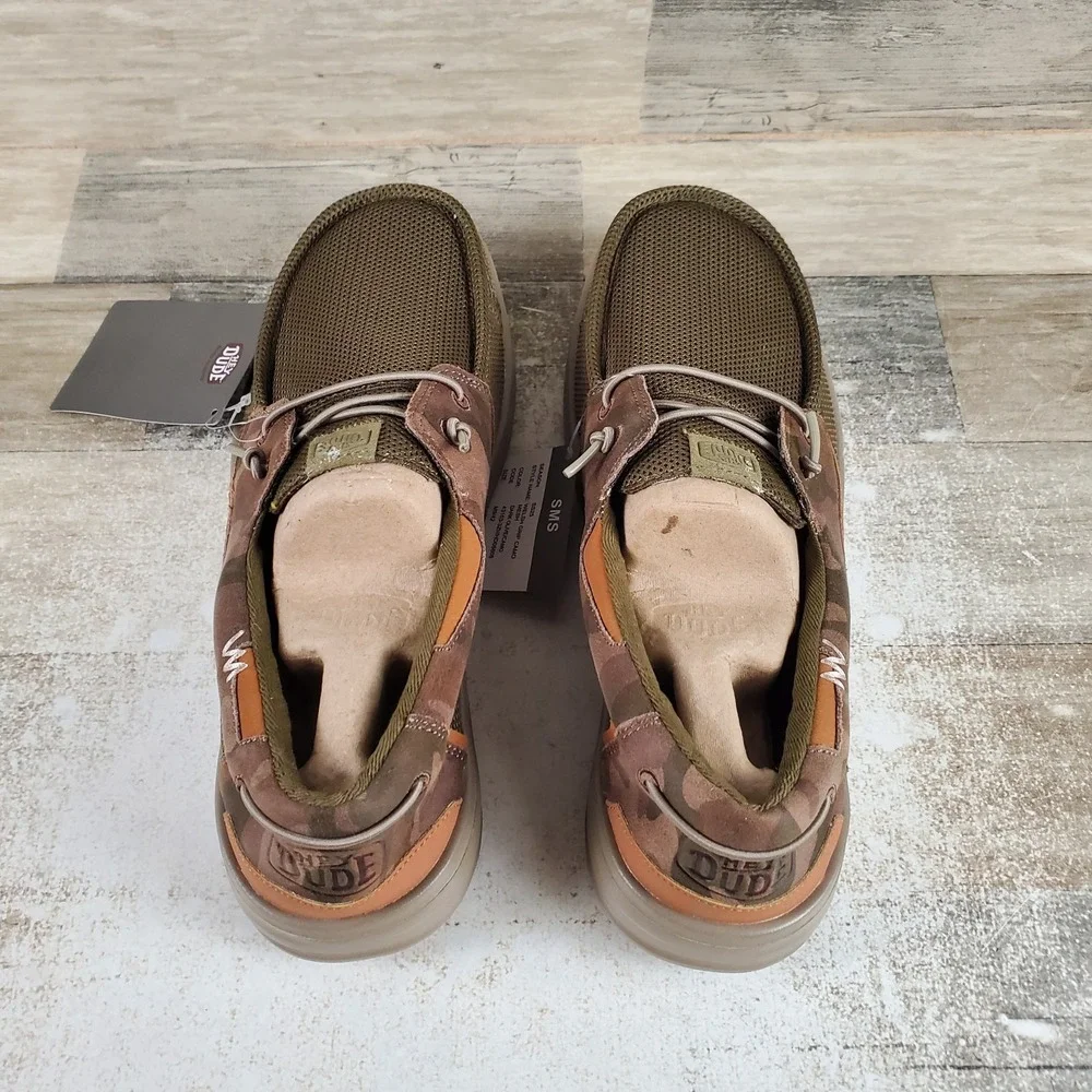 Hey Dude Welsh Grip Camo Mens Loafer Loafer Shoes Sz 9 Dark Olive Camo Mesh